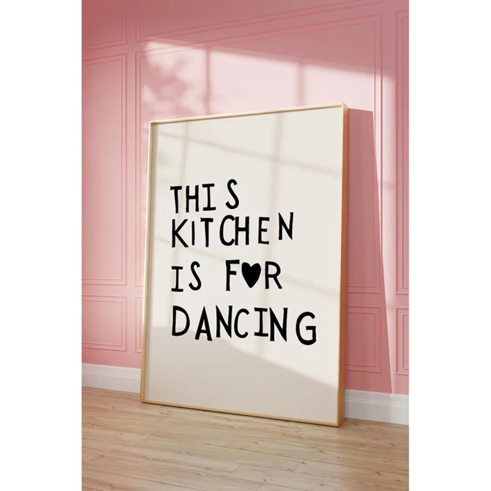 

Aesthetic Kitchen Decor Cute Dance Canvas Wall Art Black Kitchen Wall Art Print Minimalist Heart Print Trendy Kitchen Poster 21X30CMNo Framed