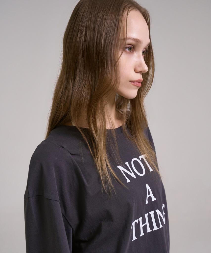 SSIN AND LEE Not A Thing Pinched T-Shirt Charcoal