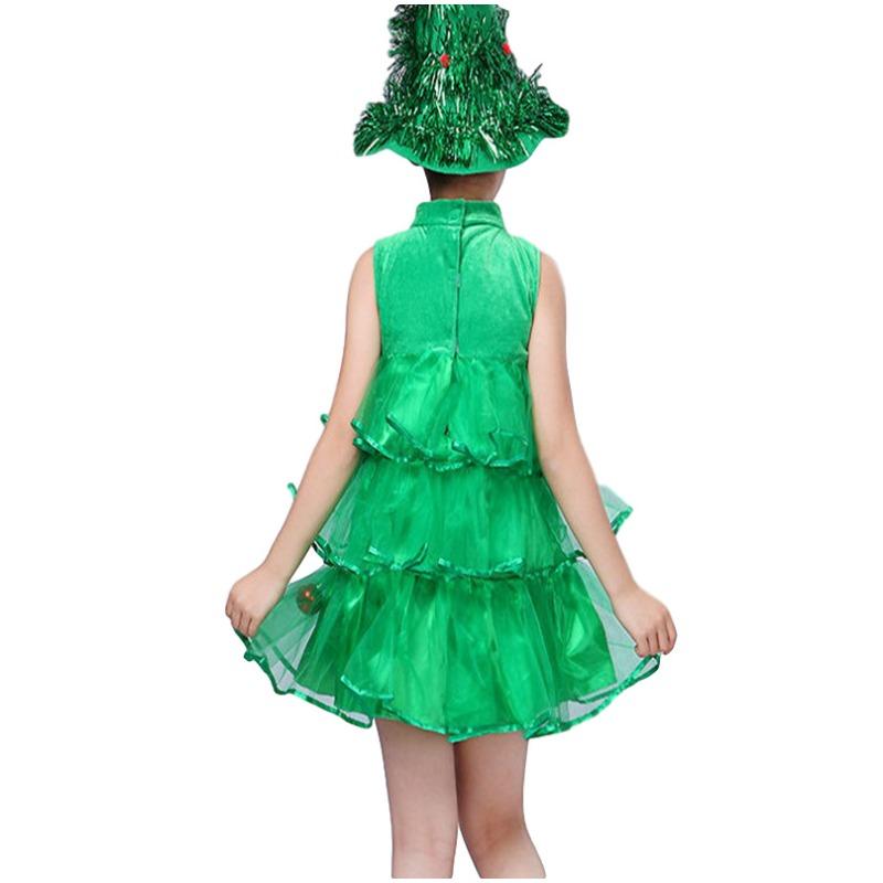 Christmas Children's Costume Girls Christmas Tree Dress Performance Costume Green Elf Kindergarten Performance Costume Little Tree