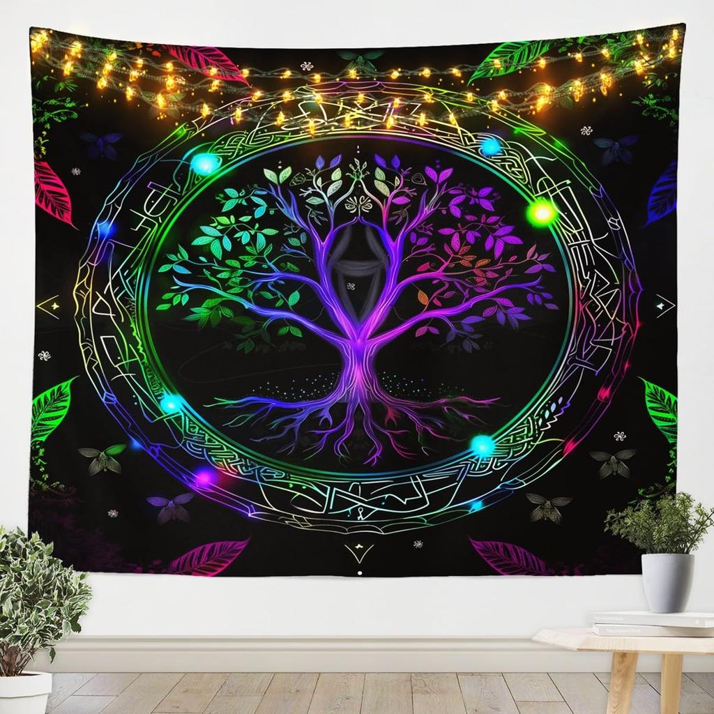 Chinese Dragon Tapestry, Black Dragon with Red Peony and Butterfly Print Wall Hanging for Bedroom, Living Room Decor