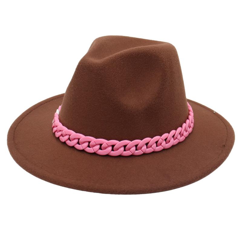 New Pink Acrylic Top Hat, Big Brim Jazz Hat, British Felt Hat, 26-Color Hat.