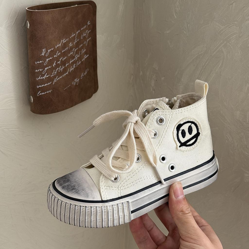 XSHX Children's Canvas Board Shoes Autumn Boys and Girls Paris Dirty Bottom Side Zipper Professional Non-slip and Stable Autumn Wenzhou