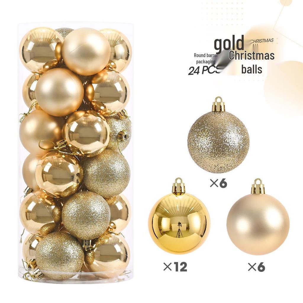 36 Electroplated Plastic Christmas Ball Ornaments for Tree and Window Decoration