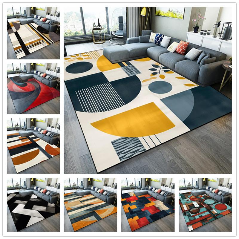 Luxury Geometric Living Room Carpet Modern Nordic Bedroom Bathroom Kitchen Door Mat Washable Sofa Hallway Area Rugs Home Decor