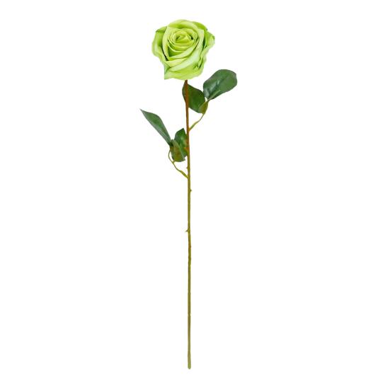 Artificial Rose Flower with Green Leaves Realistic Fake Silk Flower Branch Home Office Wedding Party Faux Bloom Decoration Table Centerpiece