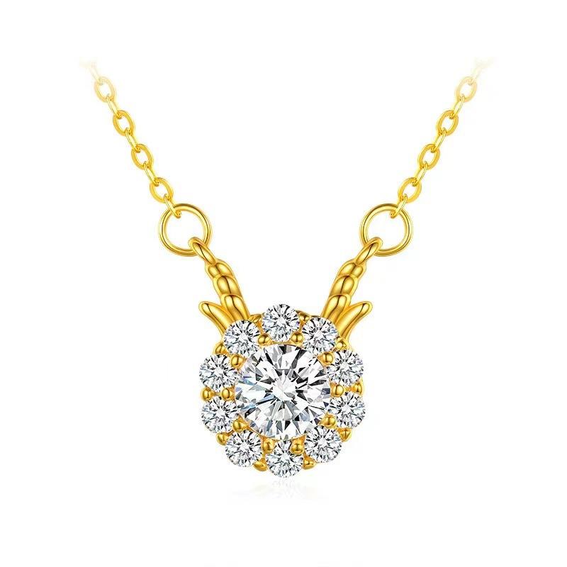 Shining Dragon Rotating Necklace Female Natal Year Rotating Zircon Pendant Female Necklace Collarbone Chain Jewelry