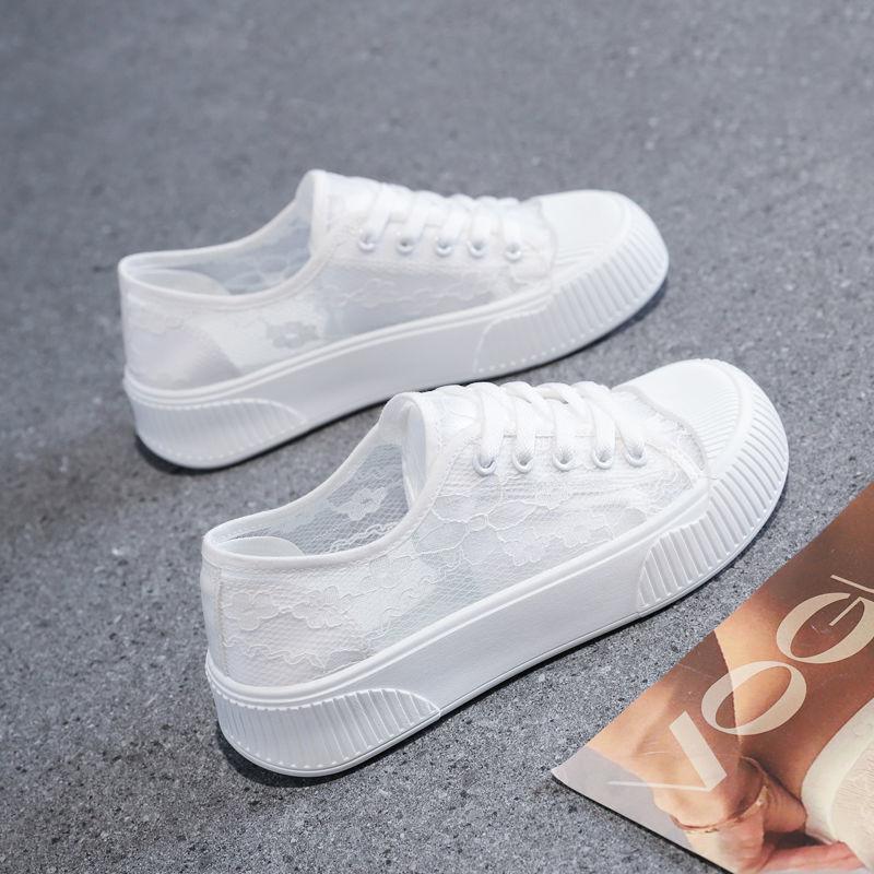 Spring and autumn 2024 new versatile comfortable soft-soled sports shoes big summer women's board shoes low-top little white shoes single shoes