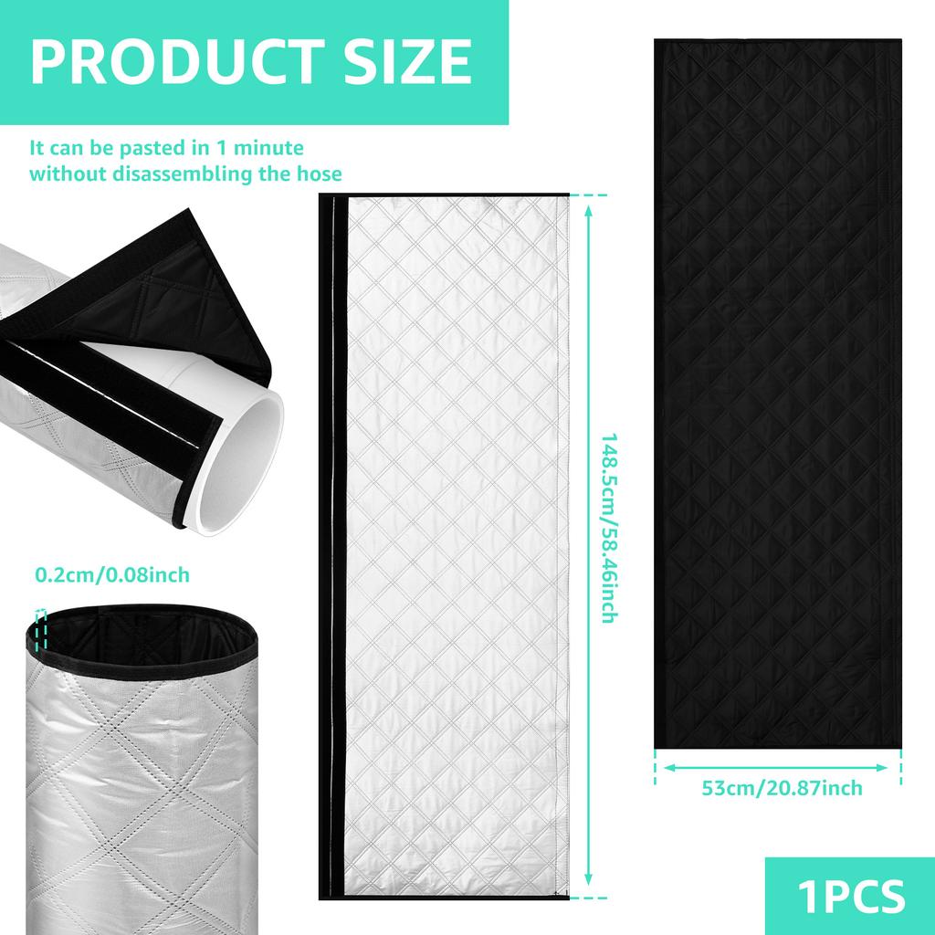 3 Layer Air Conditioner Hose Cover LightweightAC Insulated Hose Cover Wrap Portable Air Conditioner Hoses Sleeve for 5.9" Diame