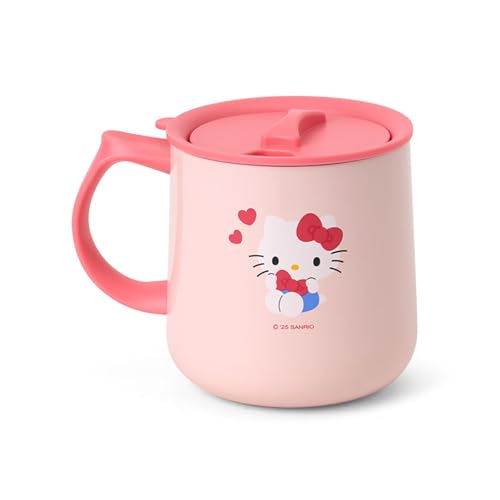 Sanrio Stainless Mug with Lid Hello Kitty Body: Stainless steel copper (acrylic resin coating) Lid (spout)/Handle: Polypropylene Packing/Bottom: