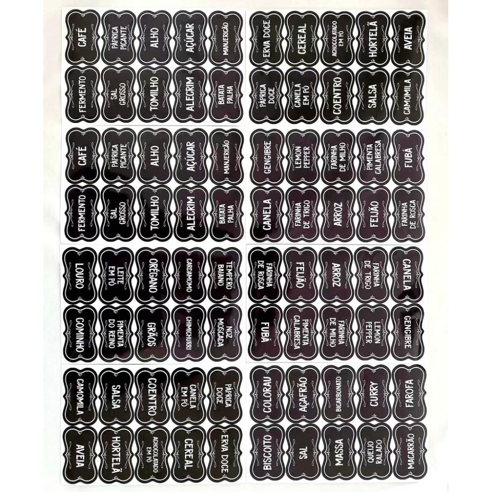 50-teiliges Premium Küchenkräuter-Aufkleber-Set - Anpassbare Vorratskammer-Etiketten mit Messanleitungen (Oregano, Rosmarin, Schwarzer Pfeffer)