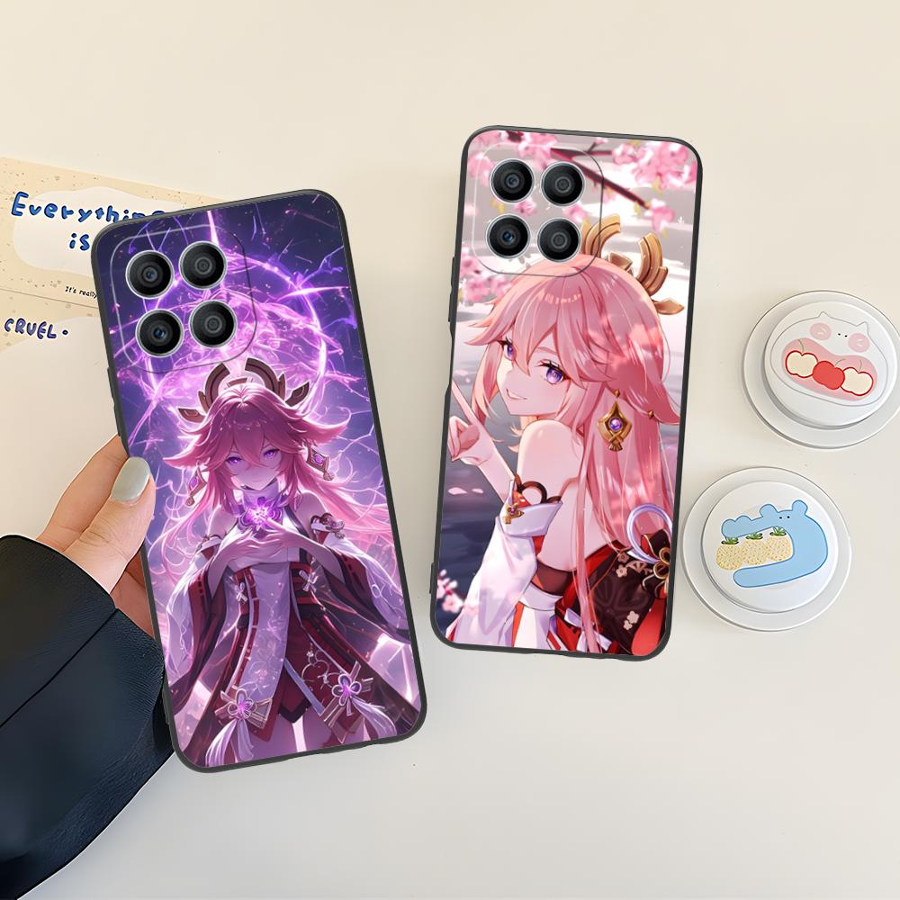 Game GI Miko Matte TPU Mobile Phone Case for Honor 90 80 70 60 50 30 20 10 9 8 7 Pro S SE Lite 5G Colorful Printing Cover
