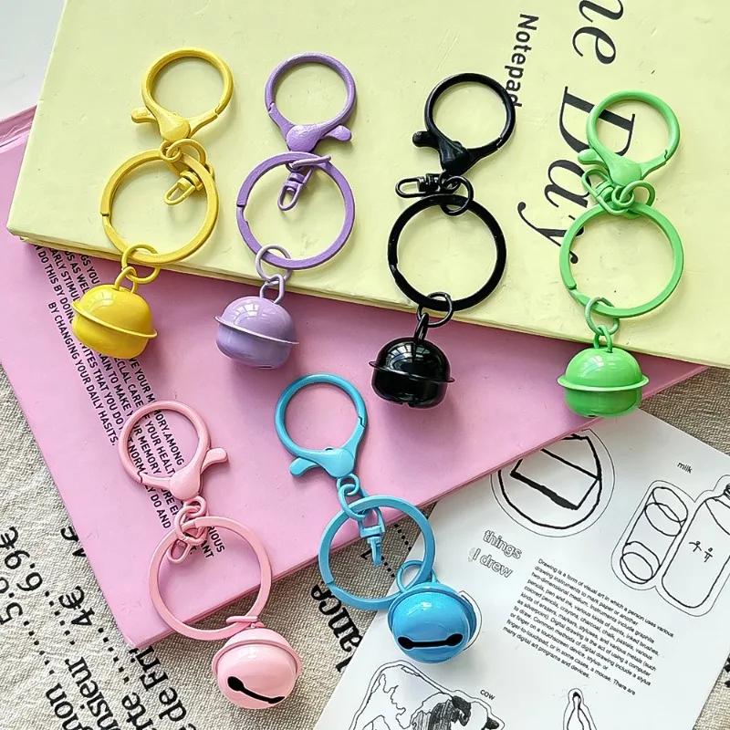 2024 New Sweet Candy Colored Bell Accessories Keyrings Colorful Metal Cute Keychain DIY Handmade Bag Car Key Decoration Gifts