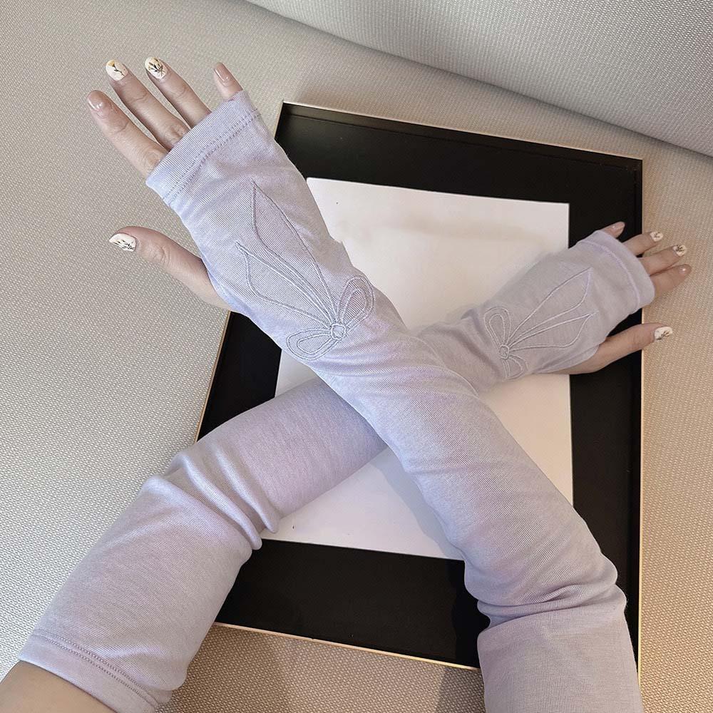 Süße Schleife Eisärmel Koreanischer Stil Arm Sonnenschutzhüllen Atmungsaktive Lange Armstulpen Autofahren