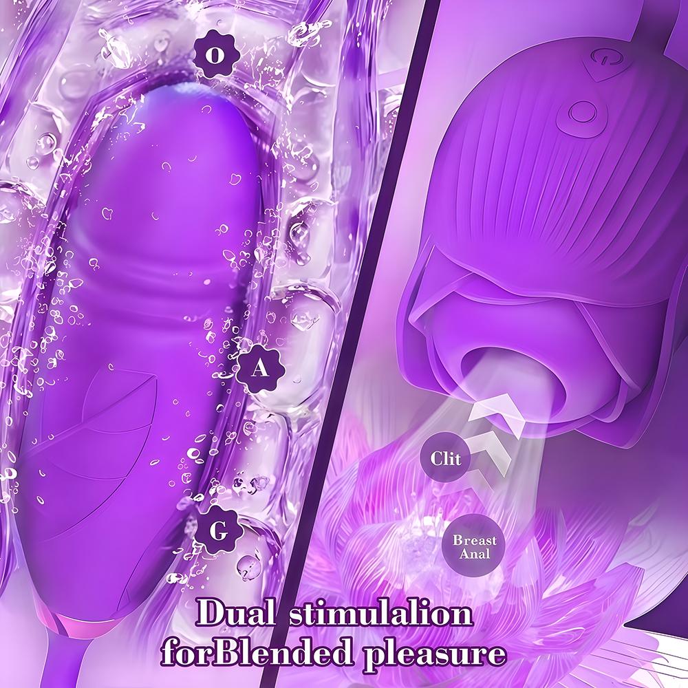 Rose Vibrator Toy for Women Clitoral Sucking Vibrator G-spot Thrusting Dildo Clit Nipple Sucker Vibrater Female Couple Sex Toys