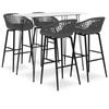 Day and Night - Day and Night High Table and Bar Stools 5 Pieces White and Gray