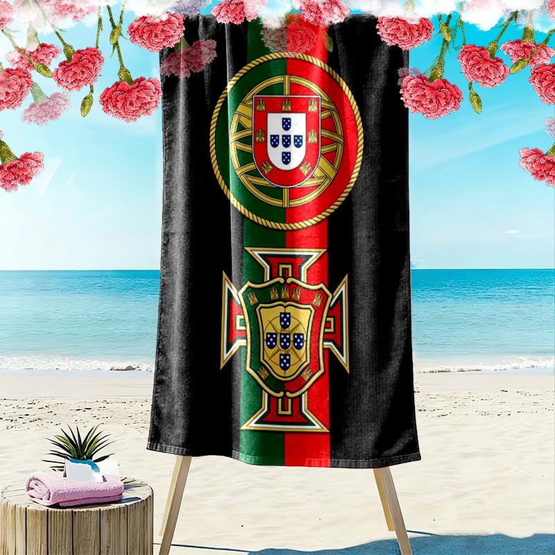 Portuguese Heritage Emblem Beach Towel Beach Towel for Vacation Photos Soft Absorbent Bath Towel Quick-drying Swim Towel Swim Beach