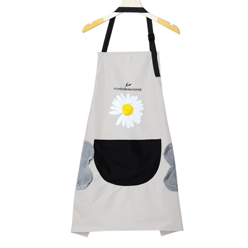 Waterproof and Oil-Proof Cute Daisy Apron - Japanese Korean Style, Summer Fashion, Thin Material for Women