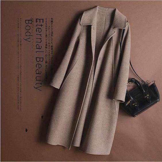 2023 Autumn/Winter Woolen Coat: Korean Hepburn Style, Women's Medium & Long, Loose Lapel Trench Coat