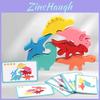 Wooden Dinosaur Puzzle Stacking Toy For Toddler Development Shape And Color Learning