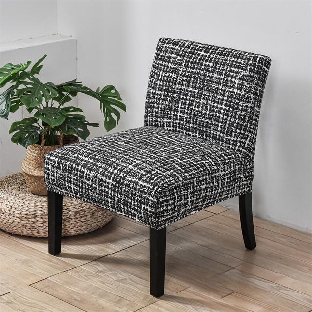 Accent Armless Chair Cover Plants Leaves Single Sofa Stool Slipcover Nordic Stretch Chair Covers Elastic Couch Protector Cover