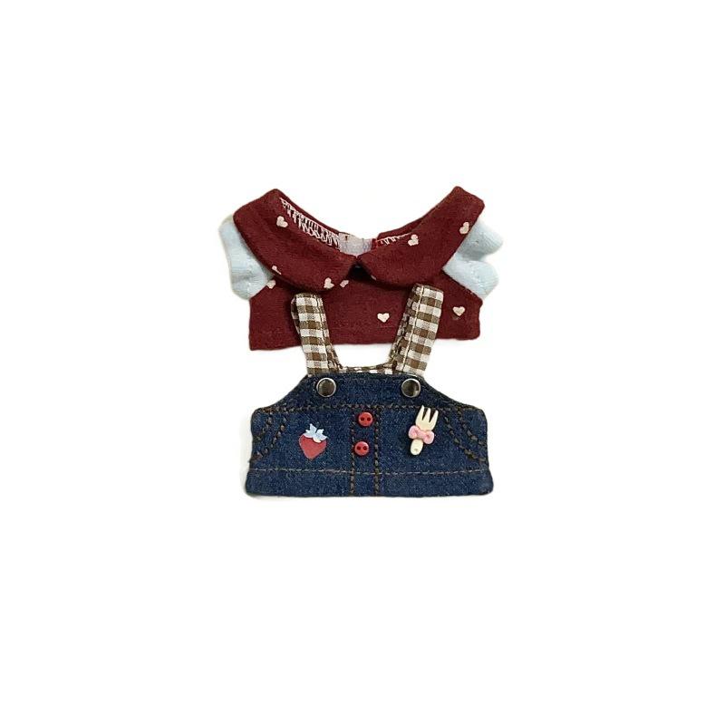 10CM Pastoral Doll Clothing Set: Sweet Retro Suspender Skirt for Outfit Change