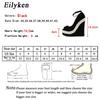 Fashion Eilyken Summer Street Style Peep Toe Solid Platform Wedges Sandals High Heels Women Straw Party Ankle-Wrap Shoes