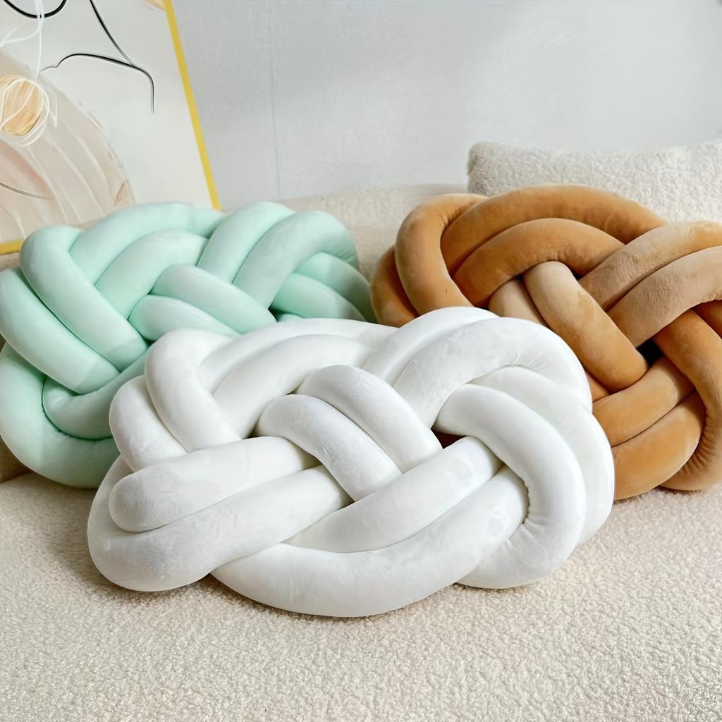 1pc Knotted Throw Pillow, Sofa Backrest Cushion Pillows, Decorative Knotted Pillows, for Bed Sofa Bedroom Home Decor