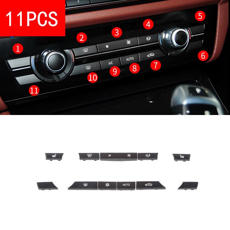 Für BMW 5 7 Serie F10 F01 10-16 Silbrig Schwarz Center Klimaanlage AC Control Schalter Taste Ersetzen abdeckung Auto Innen