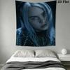 Billie Eilish Wall Tapestry Aesthetic Wall Hanging Printed Fabric Blanket Decorative Tapestries for Bedroom Living Room Home Decor
