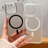 Compatible with Apple iPhone 16 Pro Max: Transparent Magnetic Frosted Protective Case