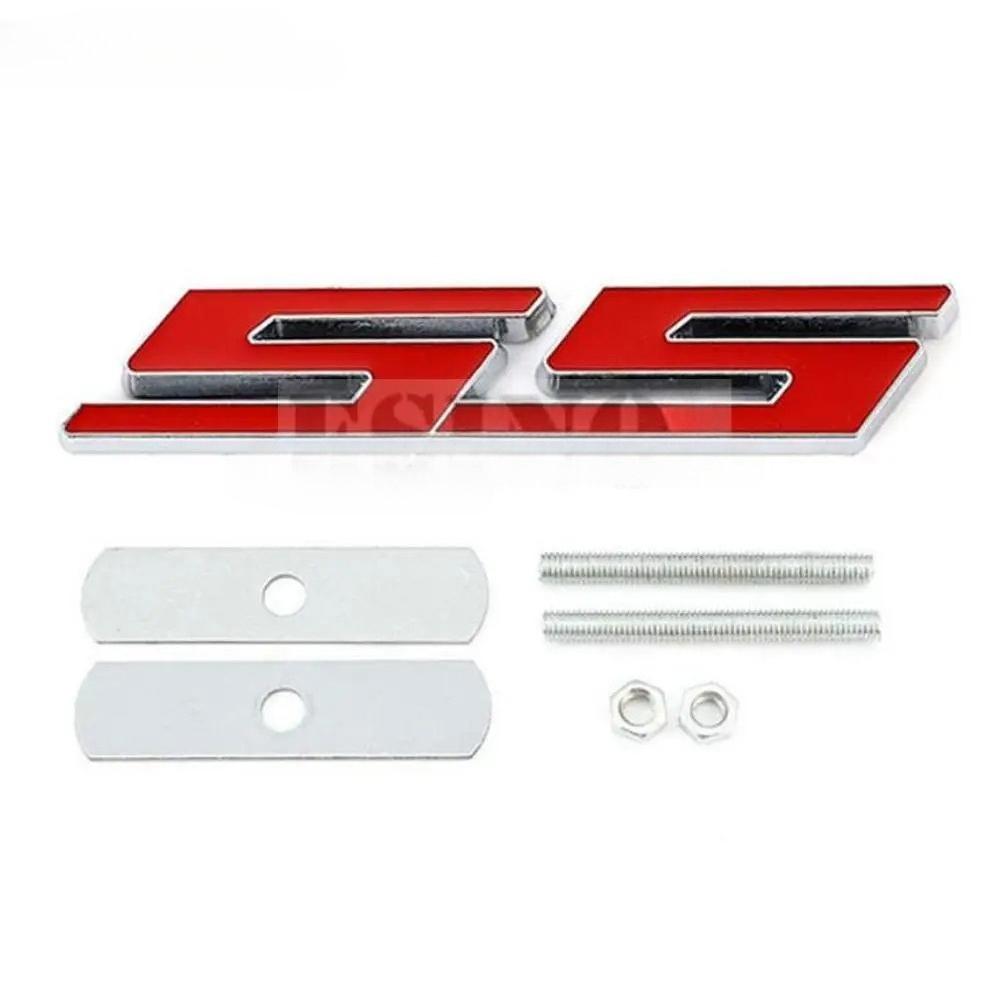1Pc New SS Car Styling 3D Metal Chrome Zinc Alloy Emblem Car Body SS Front Grill Badge Sticker Decal for Camaro SS