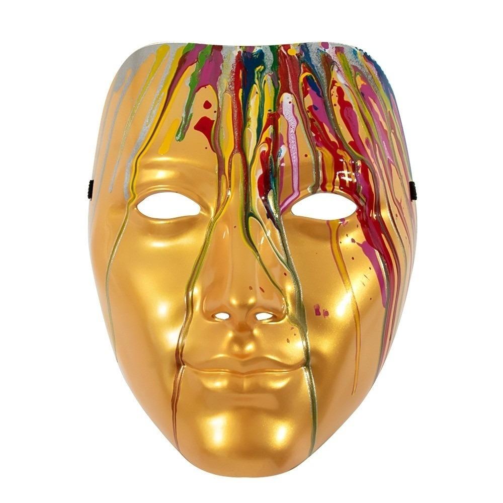 

Plastic Phantom Paint Face Mask Colorful Halloween Mask Luxury Anime Cosplay Props Male золотой