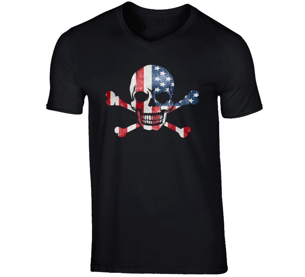 American Flag Skull T Shirt S разноцветный
