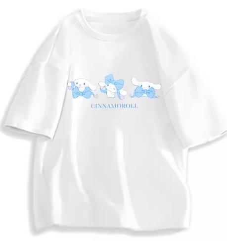 2026 New Fashion RoundNeck ShortSleeve TShirt Spring Summer Sanrio Cinnamoroll Women TShirt Cute Top Clothing