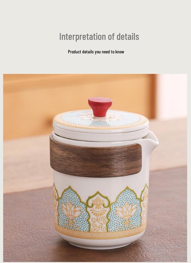 Portable Outdoor Kung Fu Tea Set - Engraved Logo for Business Gifts