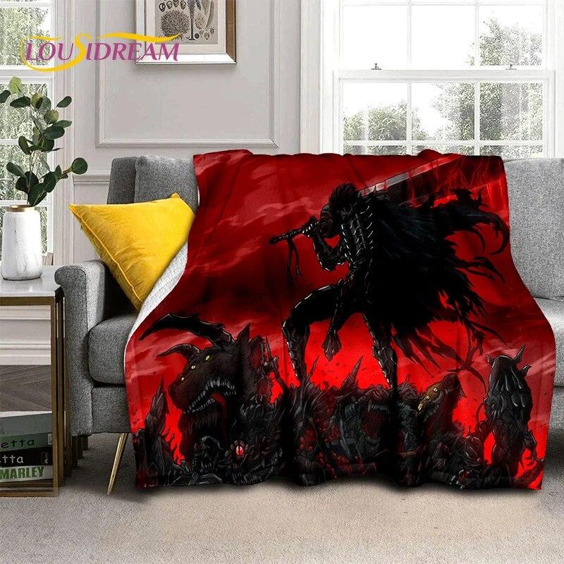 

3D-аніме Calssic Berserk Cartoon HD ковдра, м’яка ковдра для дому, спальні, ліжка, дивана, пікніка, подорожей, офісної ковдри, дитячої 75cm x 90cm