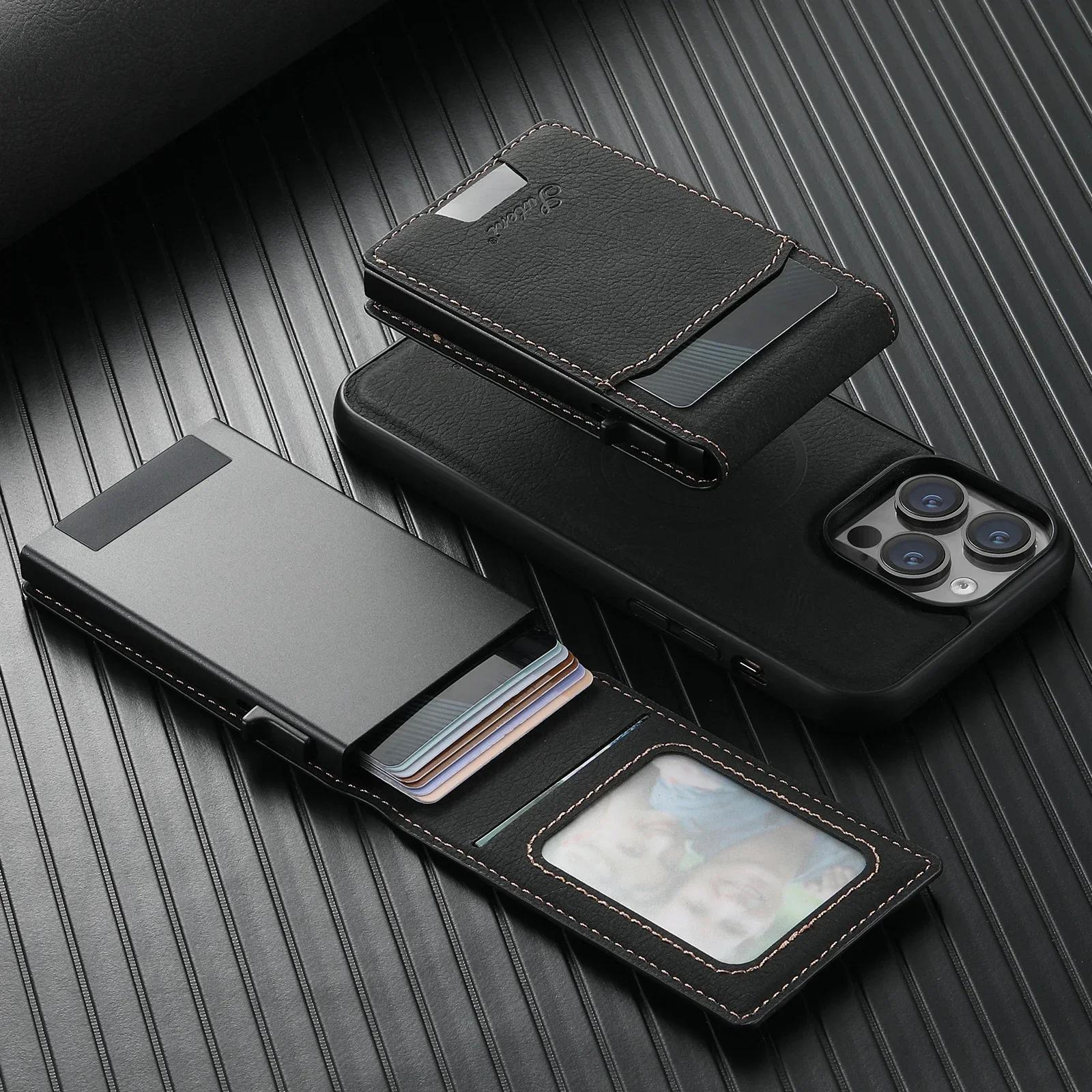 

Detachable Wallet Lychee Grain Leather Case For iPhone 16 Pro Max 15 Plus 14 13 12 Pro Card Box+Magnetic Charging Phone Cover For iPhone16plus чорний