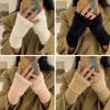 Unisex Warm Soft Winter Outdoor Sports Half Finger Plush Gloves Fleece Fingerless Gloves