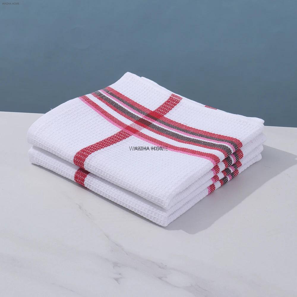 38*64Cm Karierte Küchentücher Schachbrettmuster Putzlappen Spültücher Set Weiche Saugfähige Geschirrtrockentücher Wiederverwendbares Putztuch