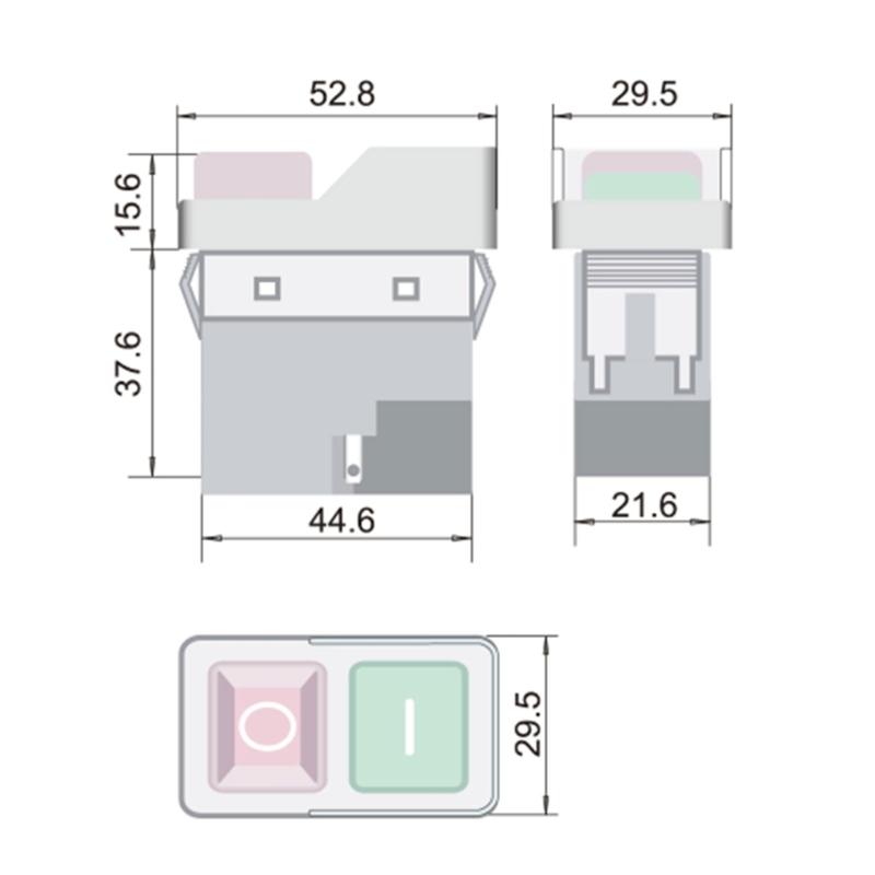 Convenient 127V Electromagnetic Push Button 127V 18A 6 Pin Small Button Switches Efficient Push Button with Brakes