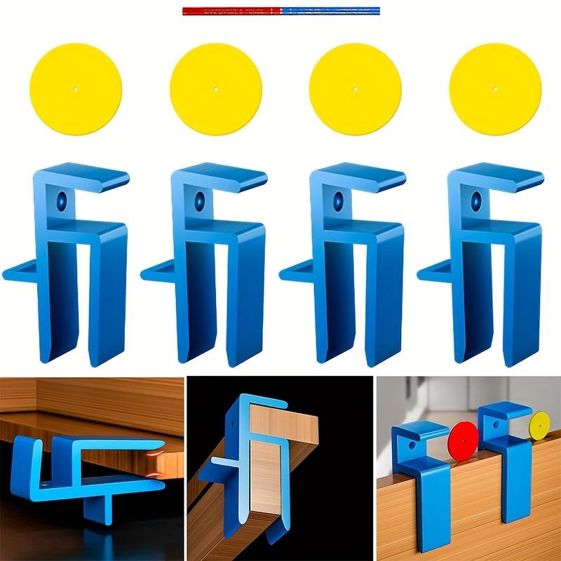 9pcs Blue Plastic Woodworking Jig Set - Versatile Marking Tools for Cabinets, Sills & Joinery, Includes 1 Pencil & 4 Round Markers,Ideal for Carpentry