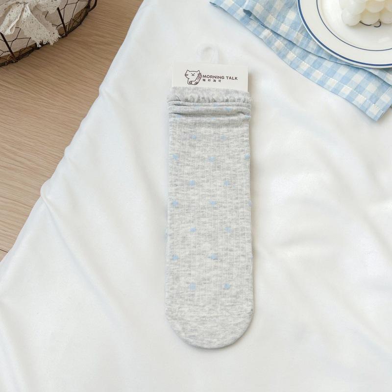 Japanese Style Ultra-Thin Heart Mesh Lolita Lace Cotton Socks for Girls