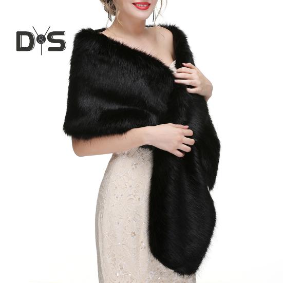 Kleid Schal Weich Strukturiert Plüsch Warm Schal Abendkleid Cheongsam Weiß Plüsch Herbst Winter Schal Wrap