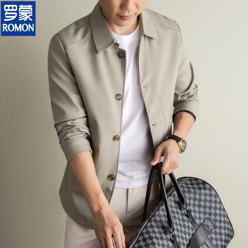 ROMON Men's Lapel Wrinkle-Free Business Casual Jacket