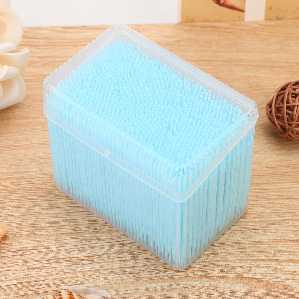 1100pcs Box Double Head Teeth Cleaning Toothpick Oral Care Floss Pick Toothpick (Blue)