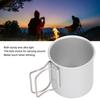 Camping Cup Aluminum Oxide Safe Ultra Light High Strength Picnic Water Mug with Foldable Handle for Outdoor Drinkware