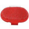 Круглая силиконовая щетка для мытья и груминга шерсти домашних животных, для чистки и массажа, для собак и кошек, красная