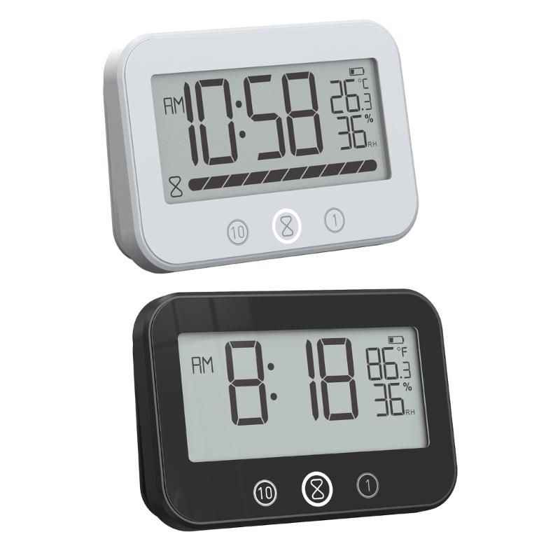 Countdown Timer Shower Clock Bathroom Clocks With Temperature Readout And Waterproof Feature For Family Showers