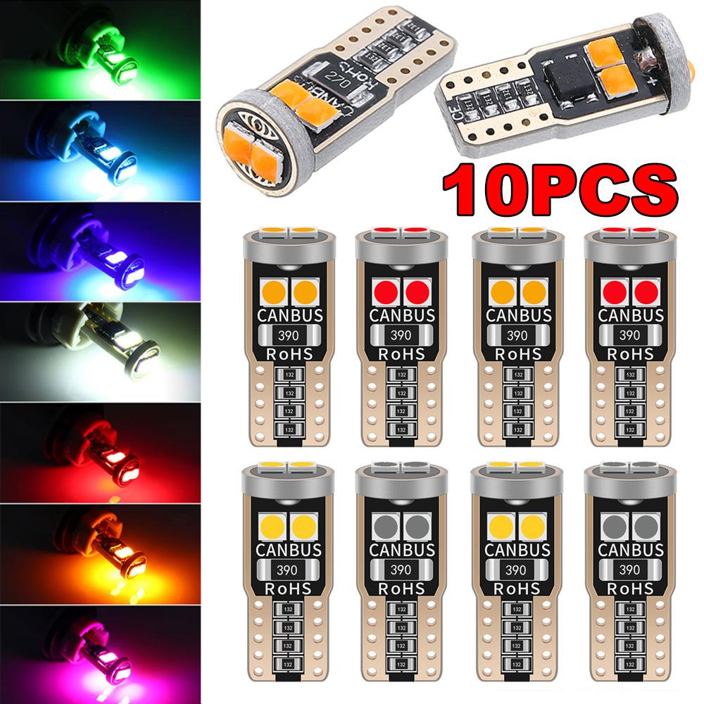 2/10PCS T10 W5W LED Bulb 6SMD 400LM 6500K White Canbus Car Interior Dome Door Glove Box Trunk License Plate Lights 12V Dome Lights 6
