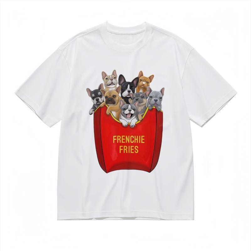 Comfortable Breathable Comfy Classic T-Shirt Cute Frenchie Graphic Tee M